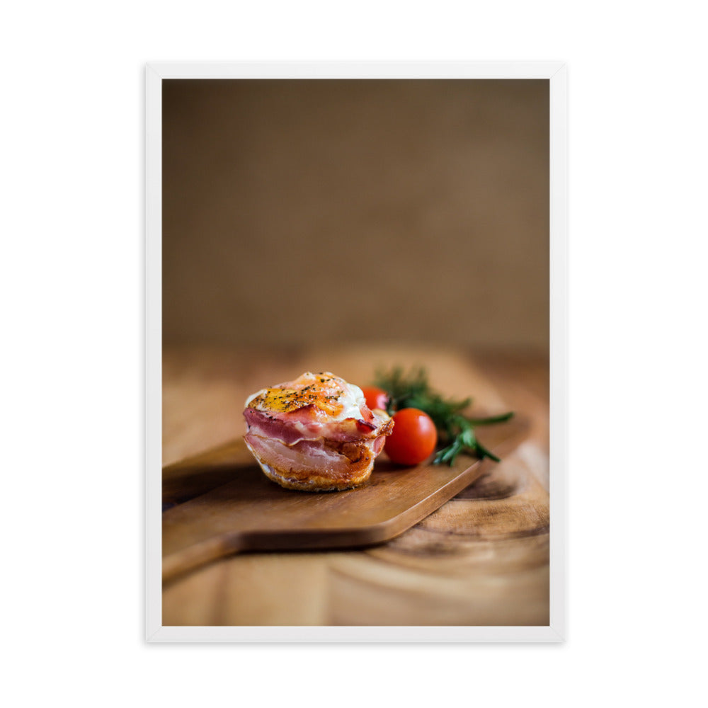 Poster mit Rahmen - Guten Appetit Weiß / 50×70 cm artlia