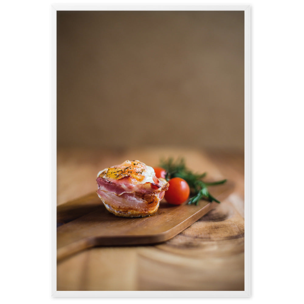 Poster mit Rahmen - Guten Appetit Weiß / 61×91 cm artlia