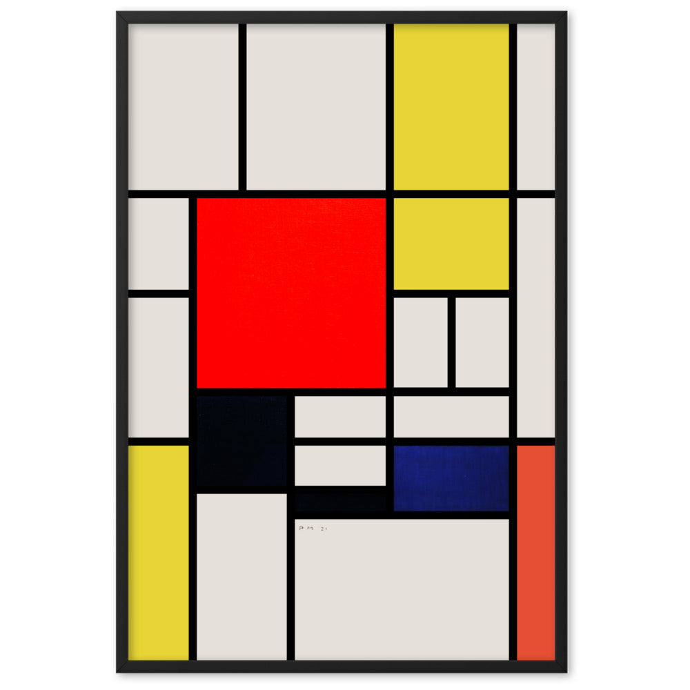 Complete Mondrian　Piet Mondrian Poster mit Rahmen | Mondrian, Composition with red yellow black
