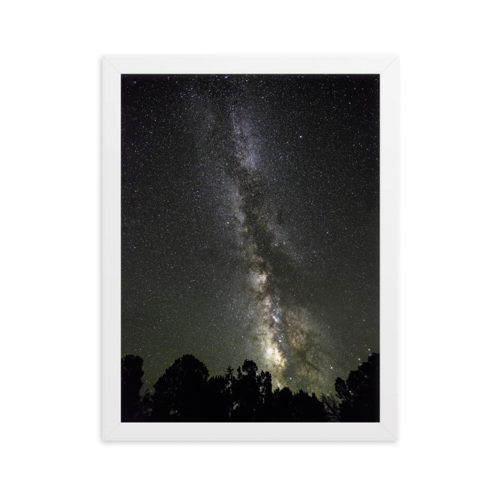 Poster mit Rahmen - Sternenhimmel Starry sky Weiß / 30×40 cm artlia