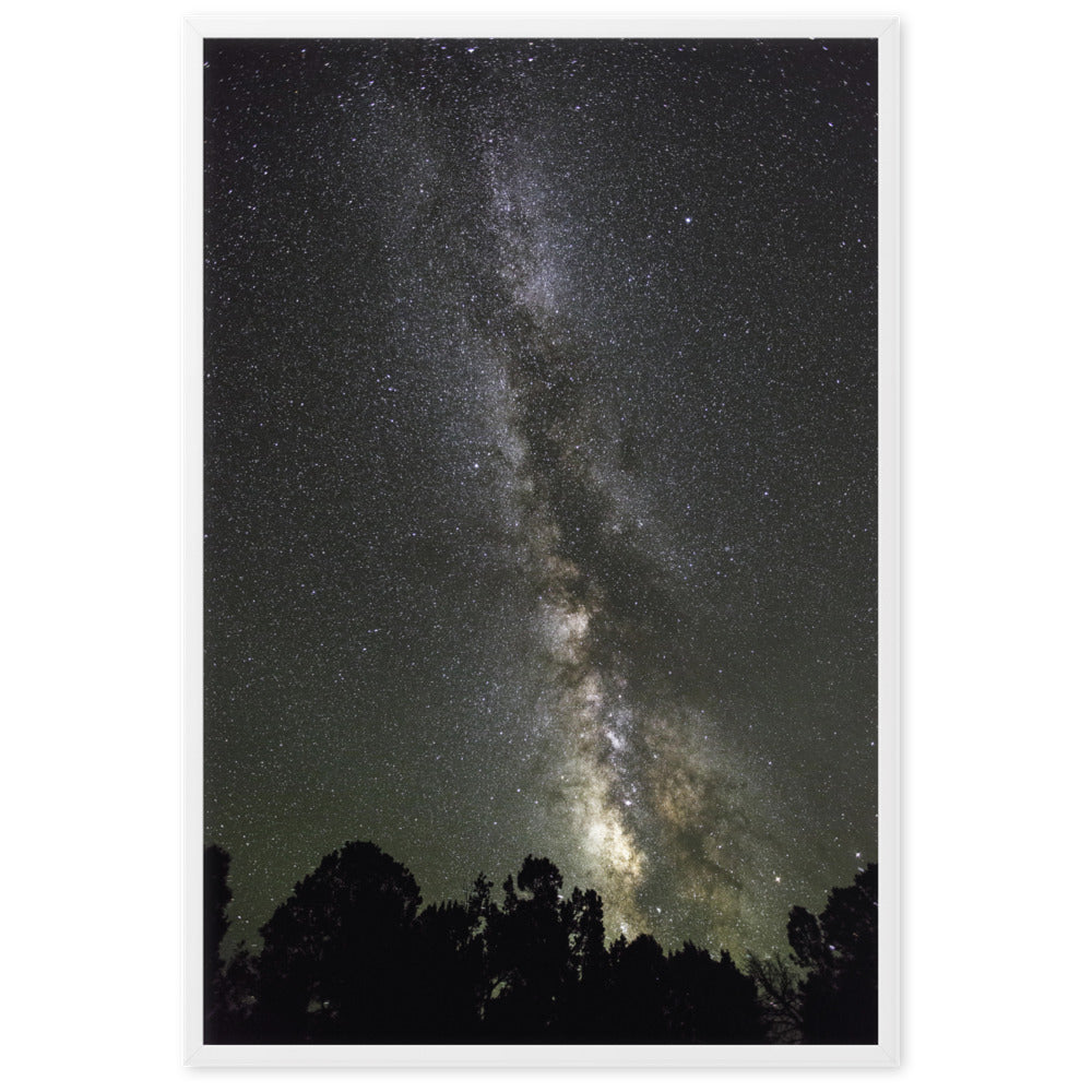 Poster mit Rahmen - Sternenhimmel Starry sky Weiß / 61×91 cm artlia