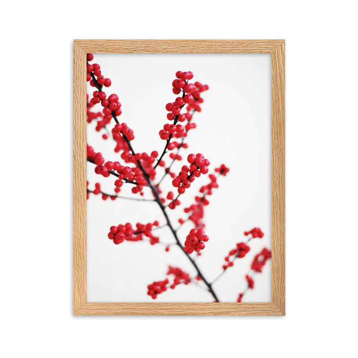 Red Berries - Poster im Rahmen Oak / 30×40 cm artlia