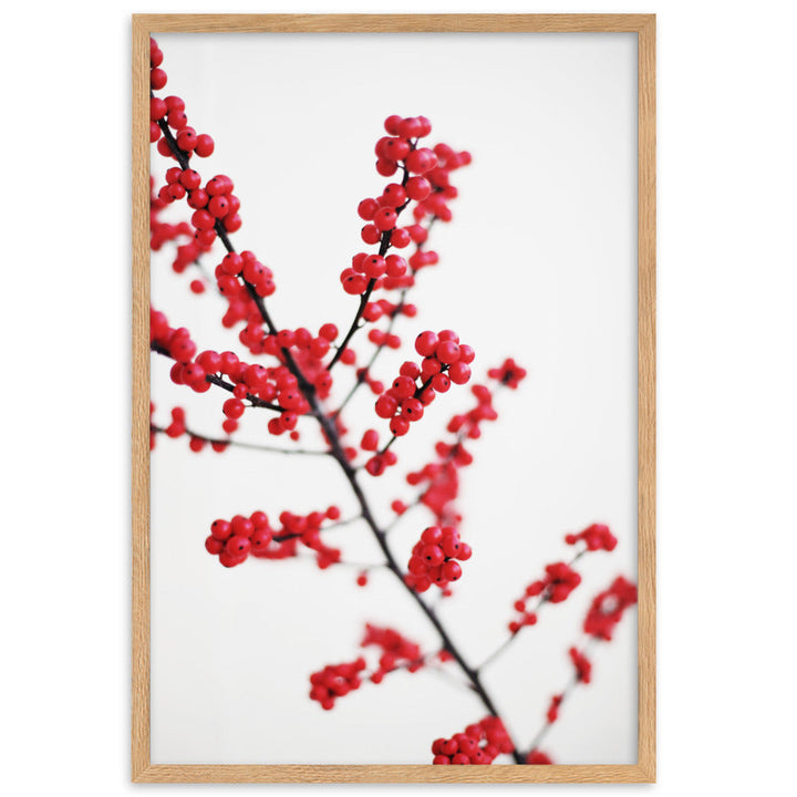 Red Berries - Poster im Rahmen Oak / 61×91 cm artlia