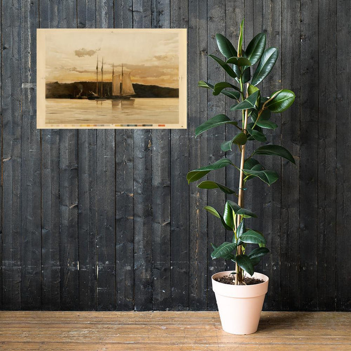 Schiffe im Sonnenuntergang - Poster artlia