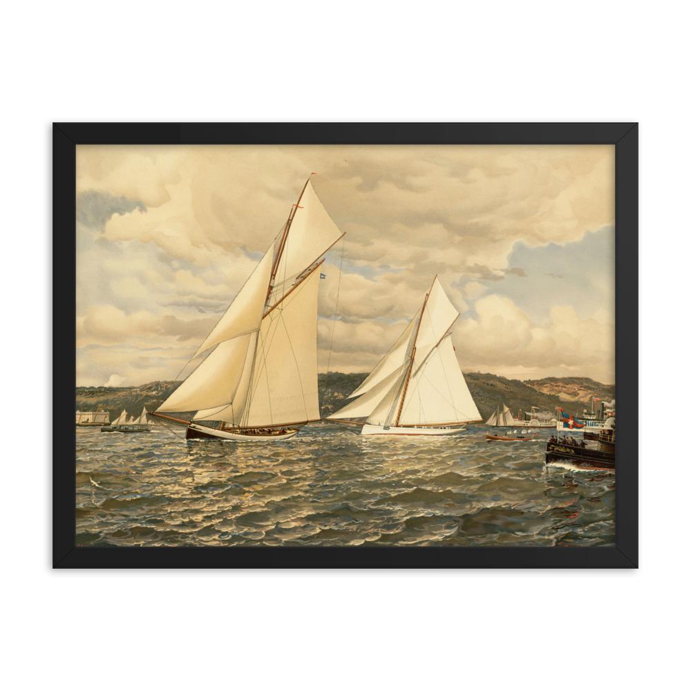 Schiffsrennen - Poster im Rahmen schwarz / 30x41 cm artlia