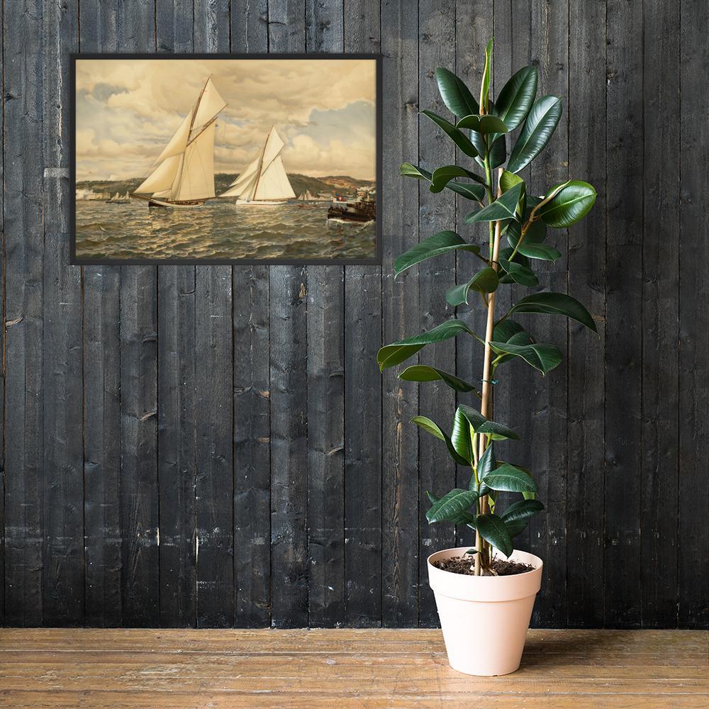 Schiffsrennen - Poster im Rahmen artlia