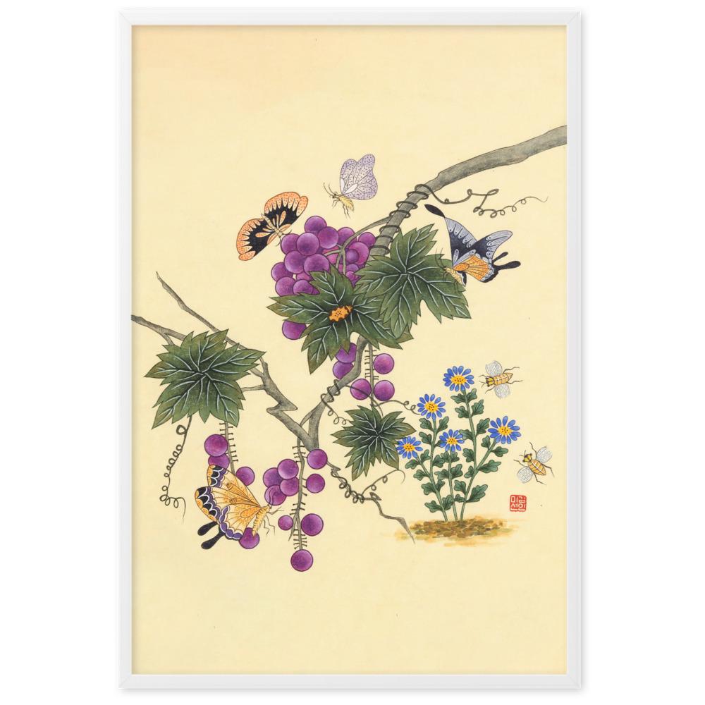 Schmetterlinge auf Traubenbaum - Poster artlia