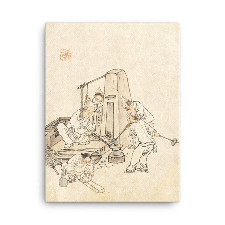 Schmiede, Kim Hong-do - Leinwand 30x41 cm artlia