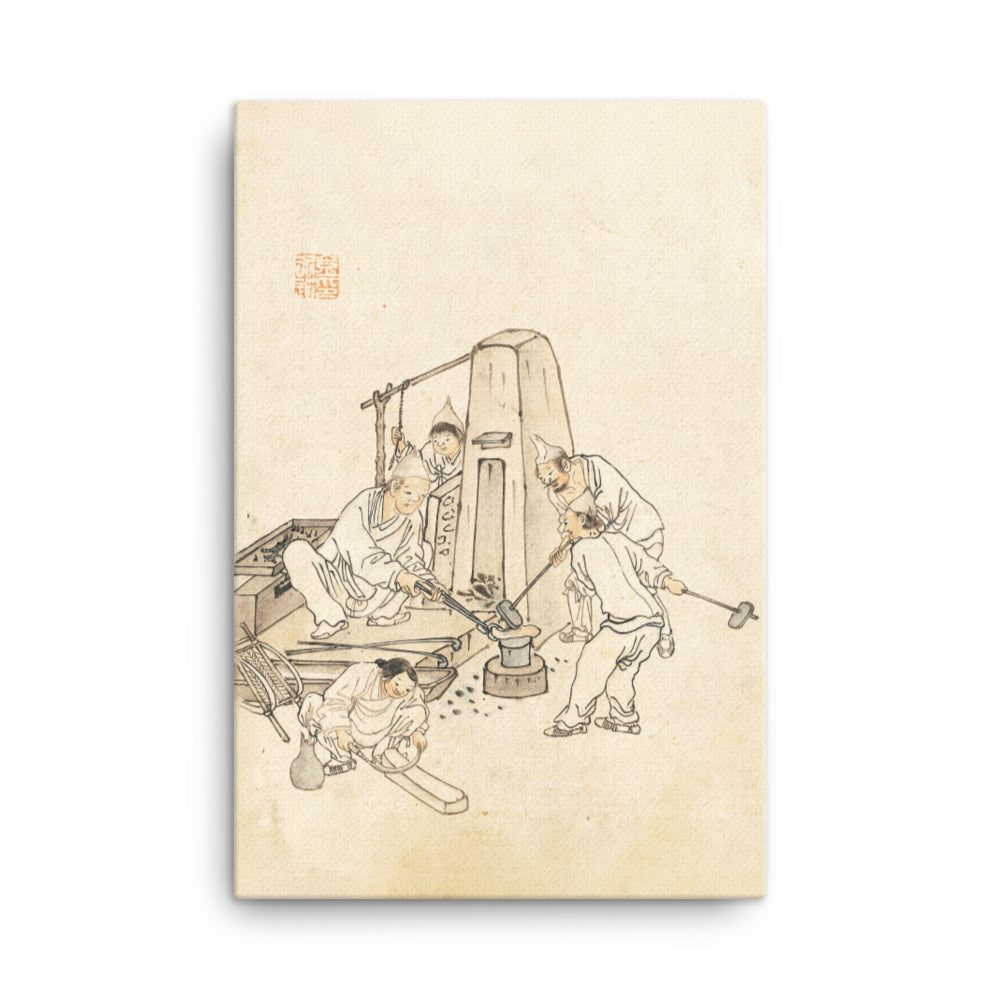 Schmiede, Kim Hong-do - Leinwand 61x91 cm artlia