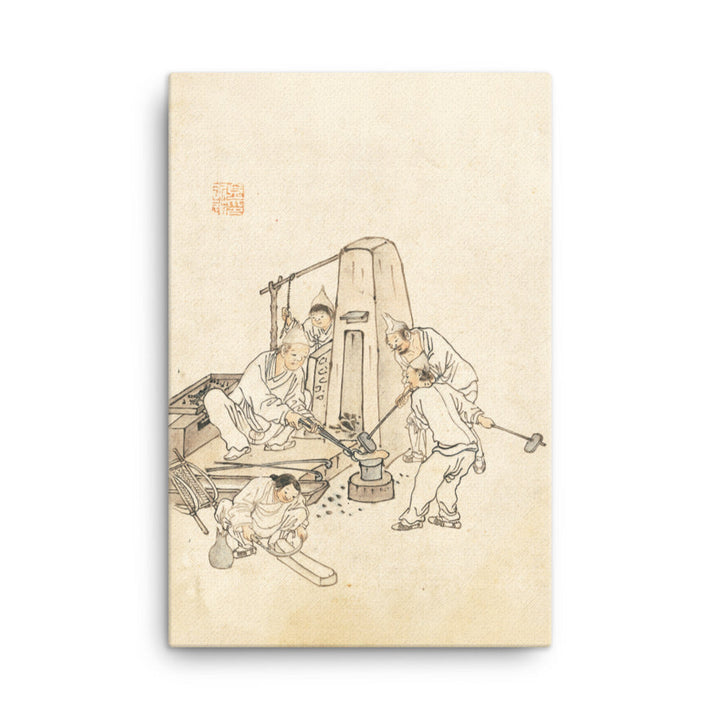 Schmiede, Kim Hong-do - Leinwand 61x91 cm artlia