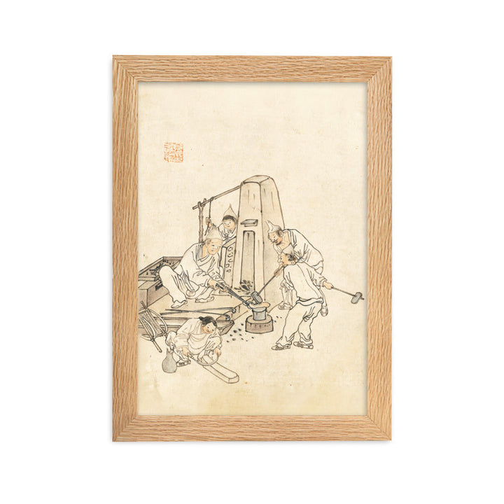 Schmiede, Kim Hong-do - Poster im Rahmen Oak / 21×30 cm artlia