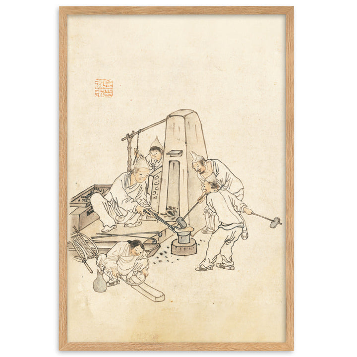 Schmiede, Kim Hong-do - Poster im Rahmen Oak / 61×91 cm artlia