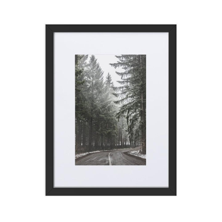 Snow Landscape 6 - Poster im Rahmen mit Passepartout Schwarz / 30×40 cm artlia