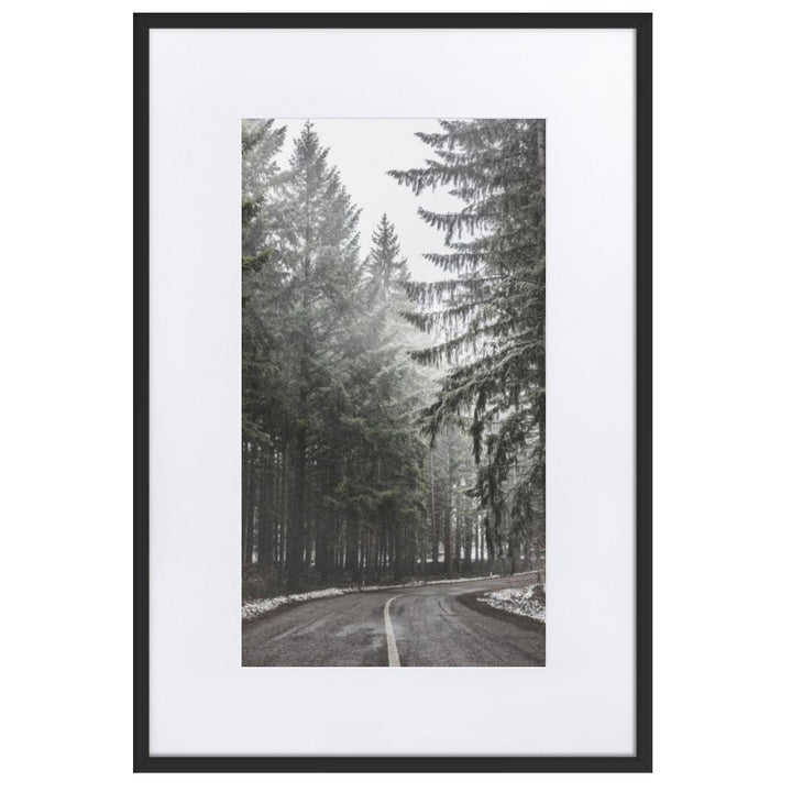 Snow Landscape 6 - Poster im Rahmen mit Passepartout Schwarz / 61×91 cm artlia