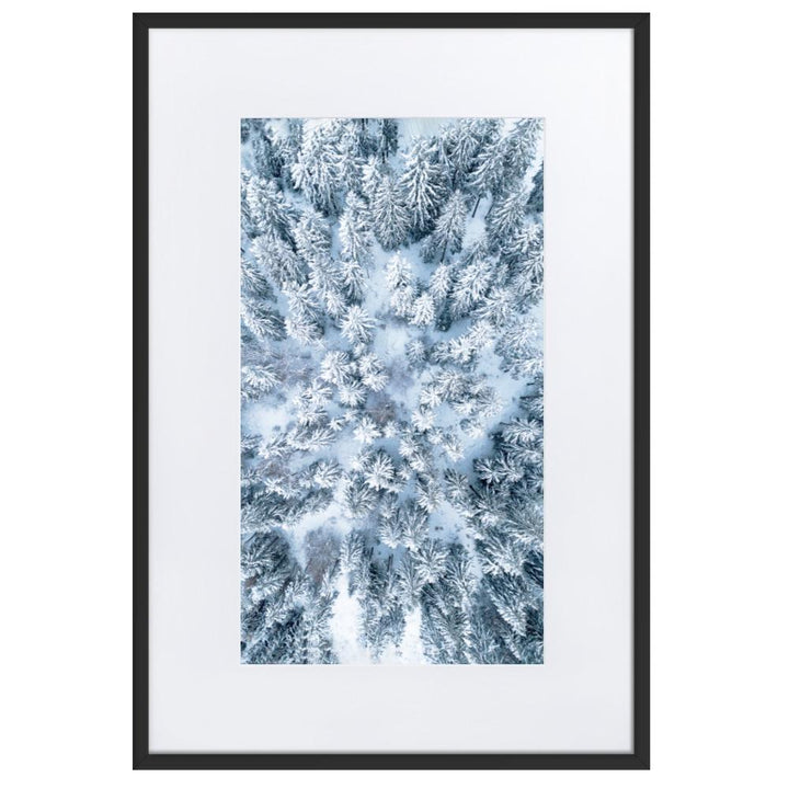 Snow Landscape 7 - Poster im Rahmen mit Passepartout Schwarz / 61×91 cm artlia
