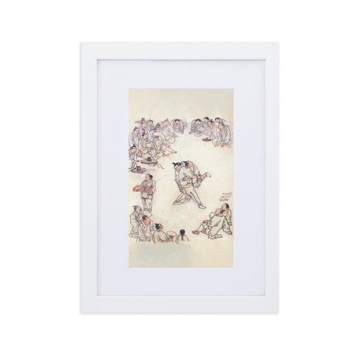 Ssireum-do, Kim Hong-do - Poster im Rahmen mit Passepartout Weiß / 21×30 cm artlia