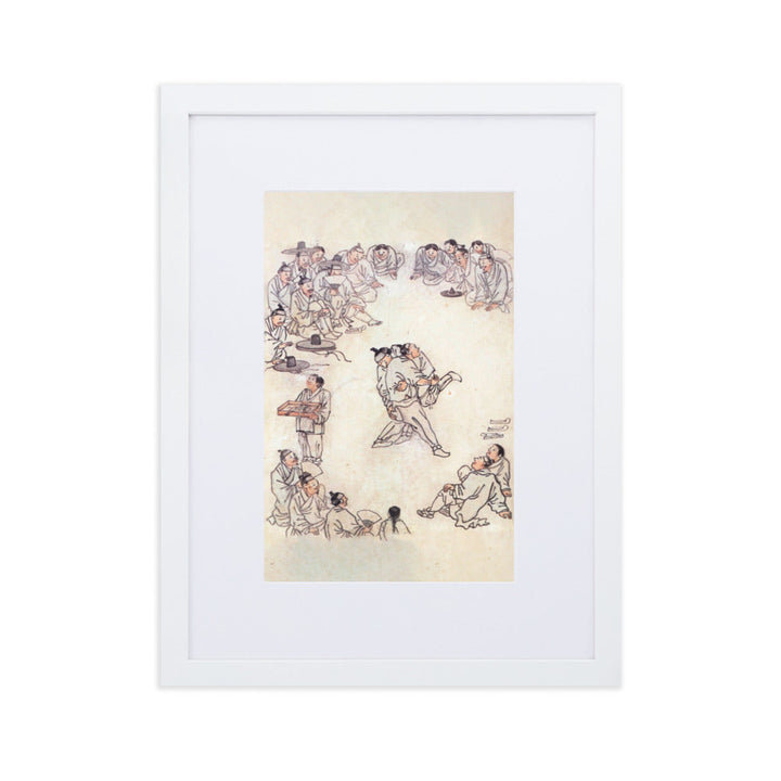 Ssireum-do, Kim Hong-do - Poster im Rahmen mit Passepartout Weiß / 30×40 cm artlia