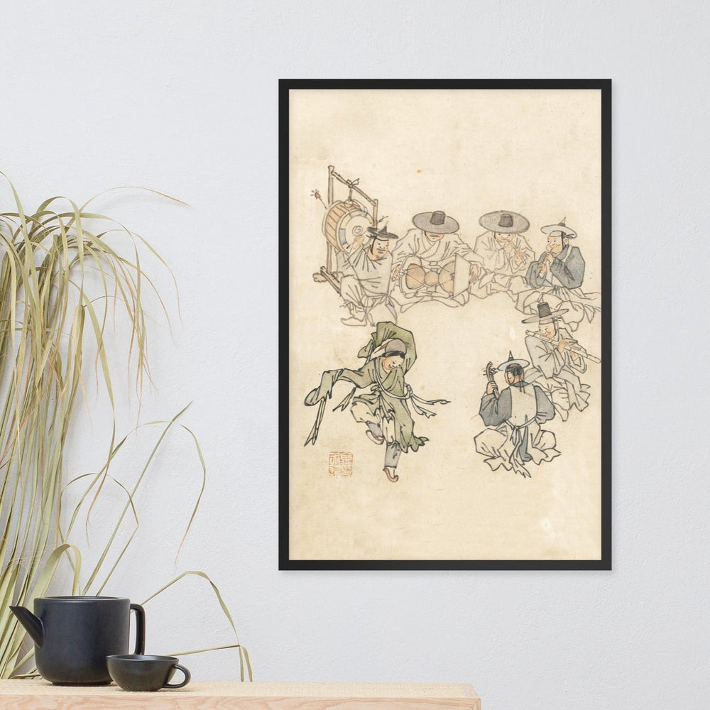 tanzendes Kind, Mudong, Kim Hong-do - Poster im Rahmen artlia