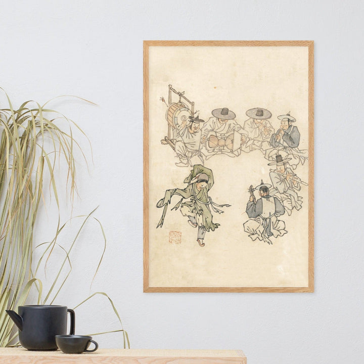 tanzendes Kind, Mudong, Kim Hong-do - Poster im Rahmen artlia