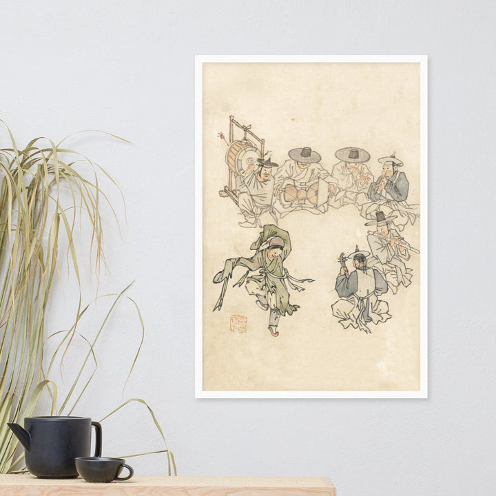 tanzendes Kind, Mudong, Kim Hong-do - Poster im Rahmen artlia