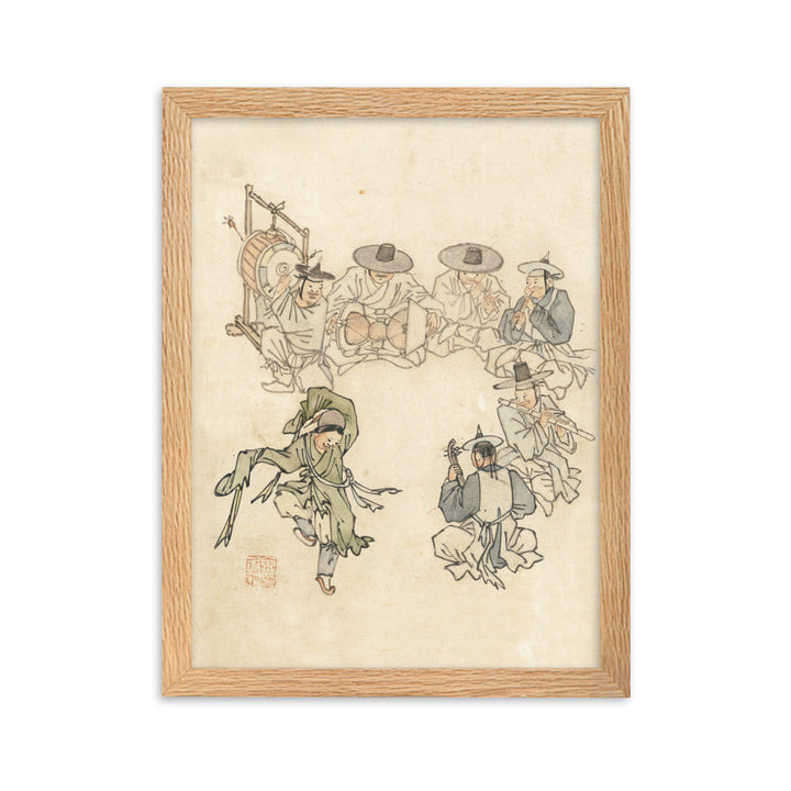 tanzendes Kind, Mudong, Kim Hong-do - Poster im Rahmen Oak / 30×40 cm artlia