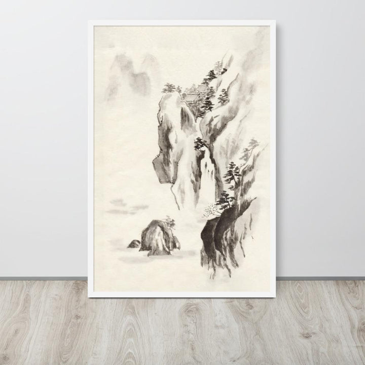 Tempel im Felsen - Poster im Rahmen artlia