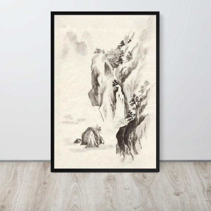 Tempel im Felsen - Poster im Rahmen artlia