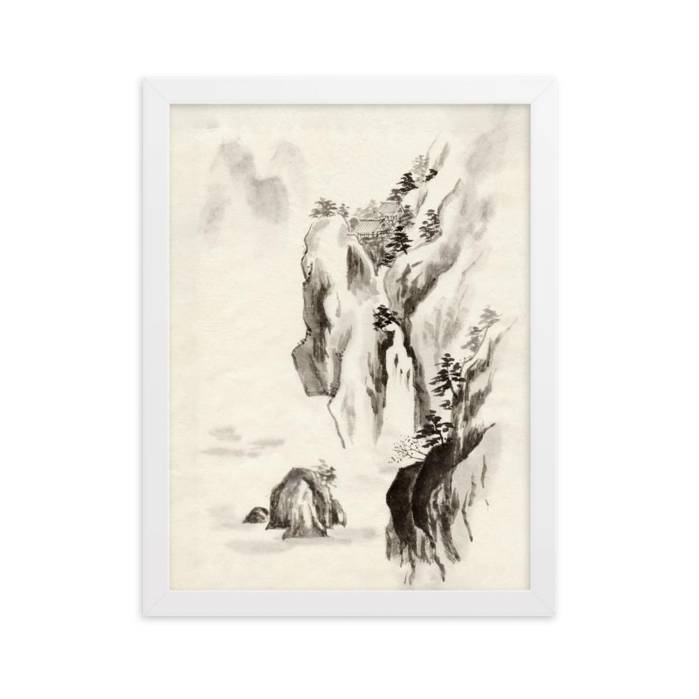 Tempel im Felsen - Poster im Rahmen Weiß / 30×40 cm artlia