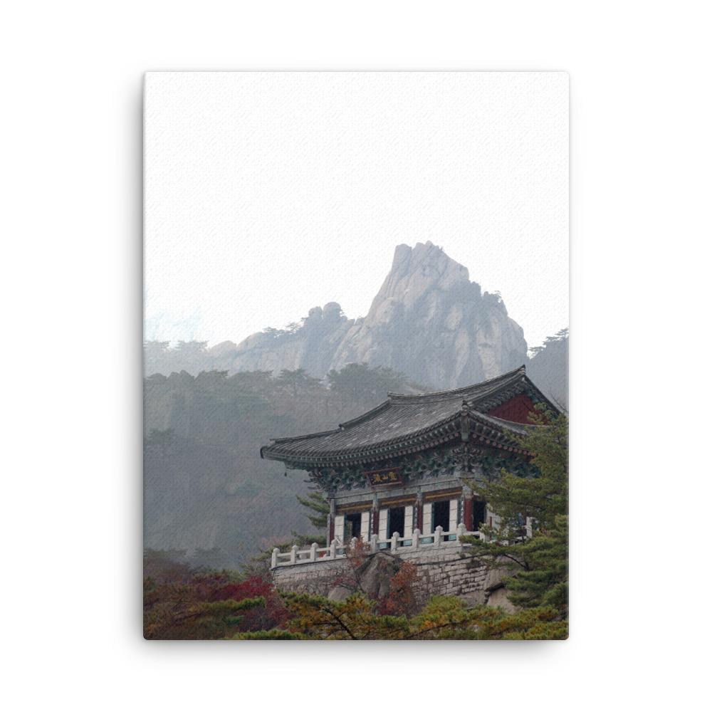 Tempel im Berg - Leinwand 30x41 cm artlia