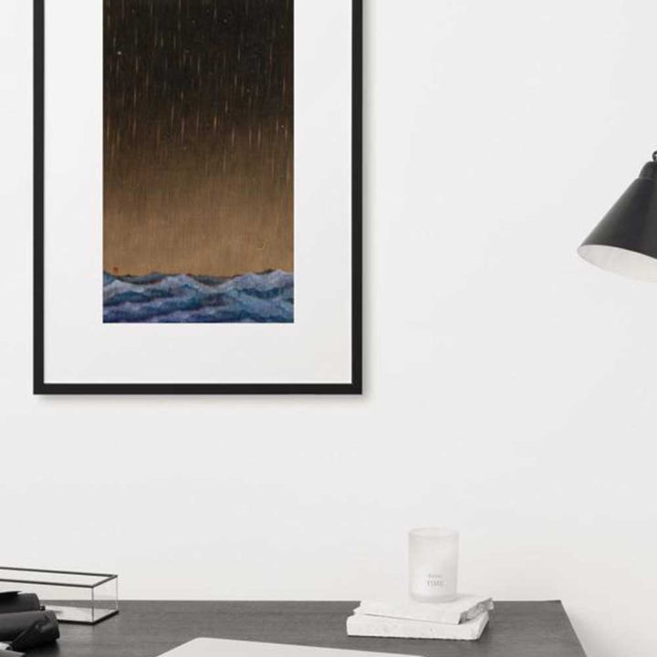 Walk the Night of Light 01 - Poster im Rahmen mit Passepartout artlia