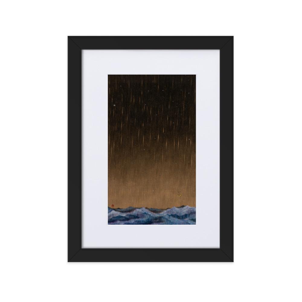 Walk the Night of Light 01 - Poster im Rahmen mit Passepartout Schwarz / 21×30 cm artlia