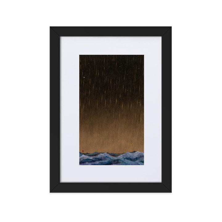 Walk the Night of Light 01 - Poster im Rahmen mit Passepartout Schwarz / 21×30 cm artlia