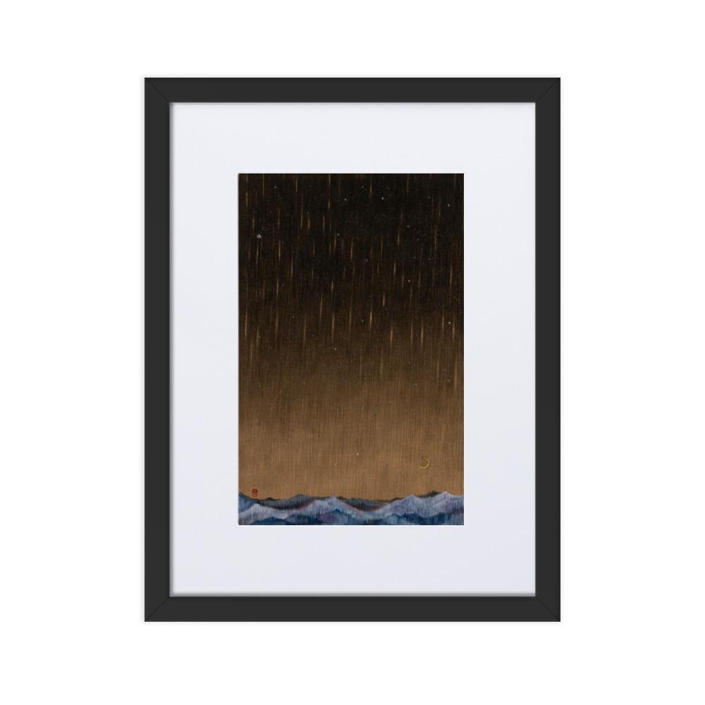 Walk the Night of Light 01 - Poster im Rahmen mit Passepartout Schwarz / 30×40 cm artlia