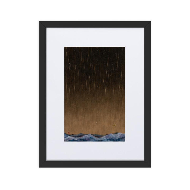 Walk the Night of Light 01 - Poster im Rahmen mit Passepartout Schwarz / 30×40 cm artlia