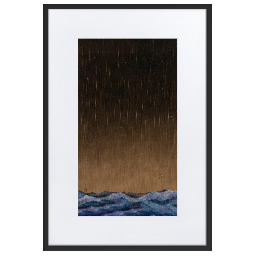 Walk the Night of Light 01 - Poster im Rahmen mit Passepartout Schwarz / 61×91 cm artlia