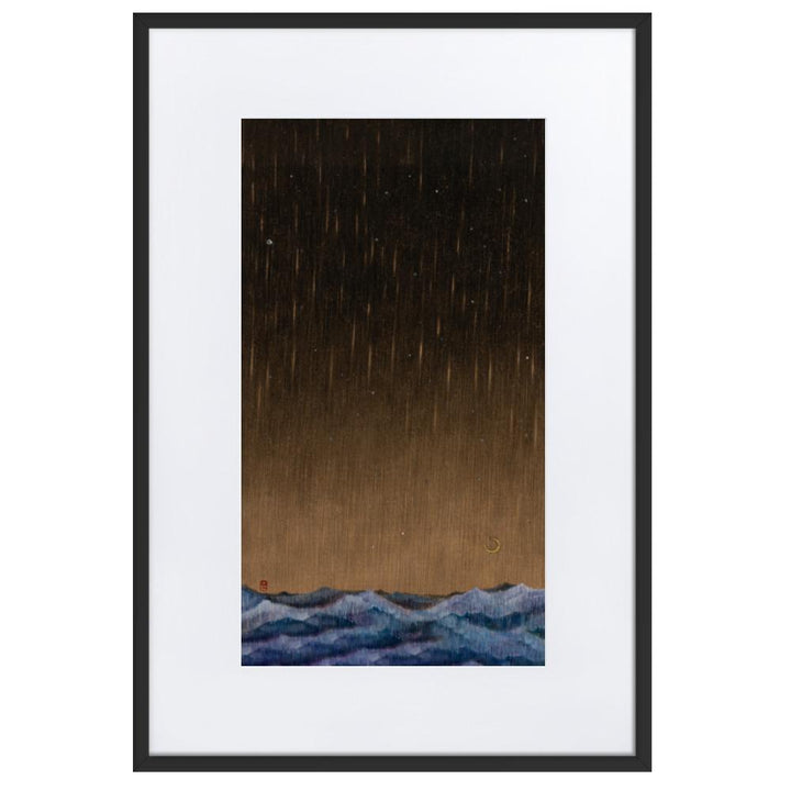 Walk the Night of Light 01 - Poster im Rahmen mit Passepartout Schwarz / 61×91 cm artlia