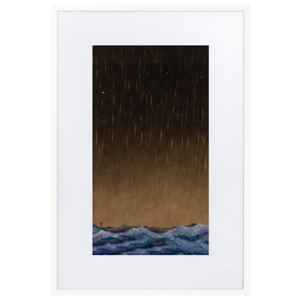 Walk the Night of Light 01 - Poster im Rahmen mit Passepartout Weiß / 61×91 cm artlia