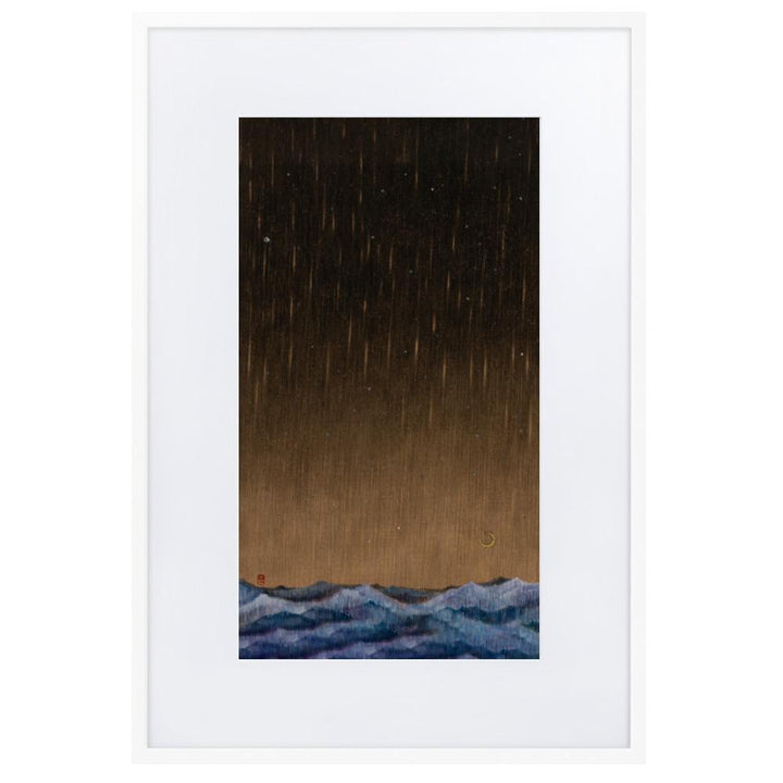 Walk the Night of Light 01 - Poster im Rahmen mit Passepartout Weiß / 61×91 cm artlia