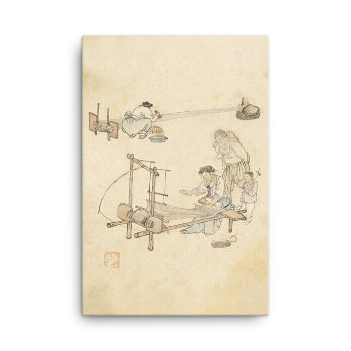 Weberei, Kim Hong-do - Leinwand 61x91 cm artlia