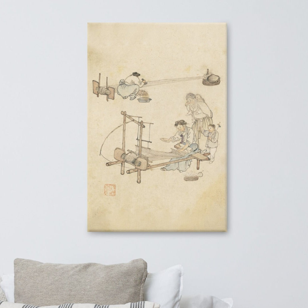 Weberei, Kim Hong-do - Leinwand artlia