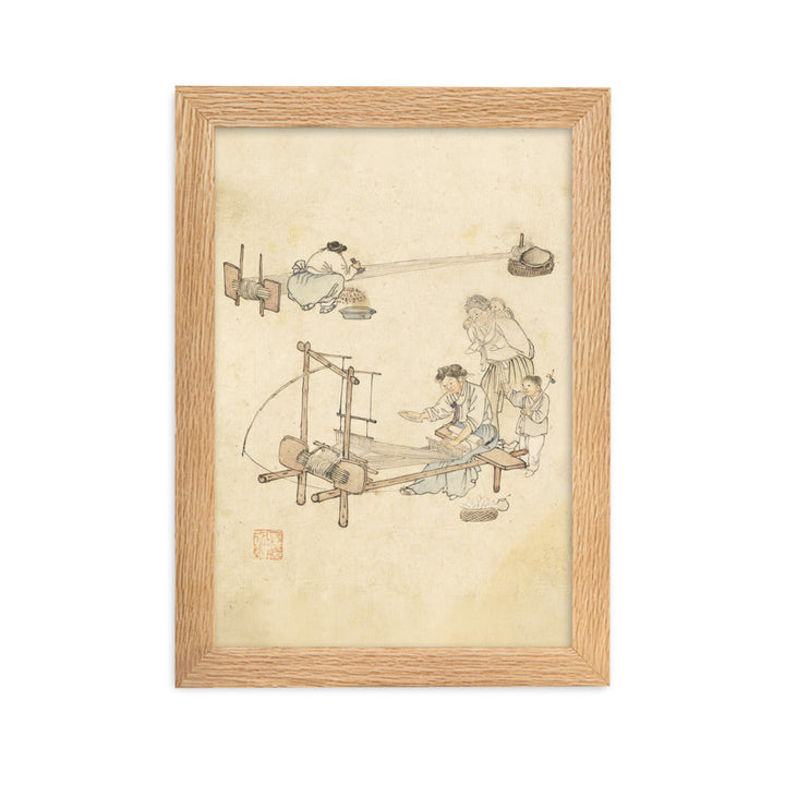 Weberei, Kim Hong-do - Poster im Rahmen Oak / 21×30 cm artlia