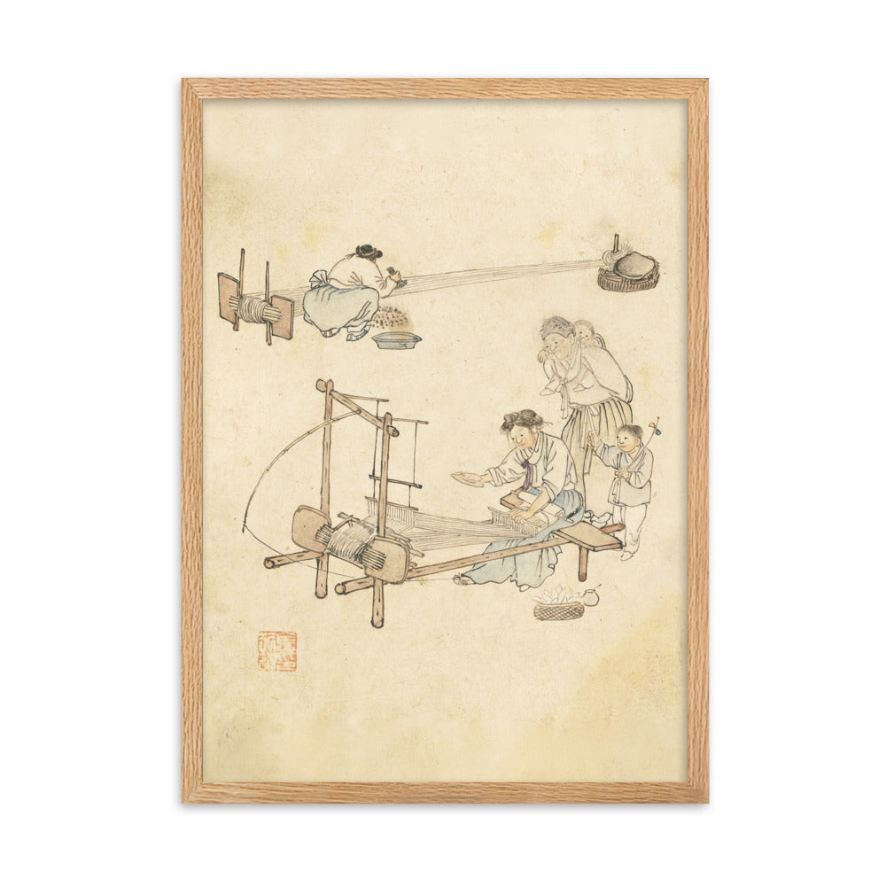 Weberei, Kim Hong-do - Poster im Rahmen Oak / 50×70 cm artlia