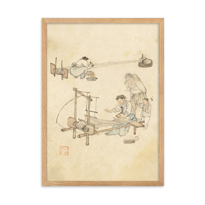 Weberei, Kim Hong-do - Poster im Rahmen Oak / 50×70 cm artlia