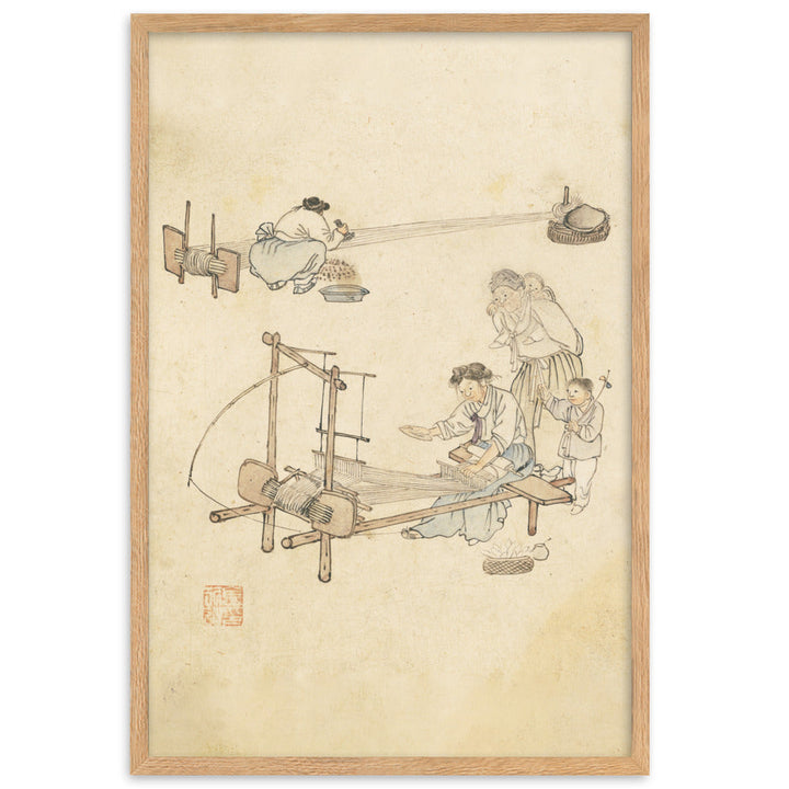 Weberei, Kim Hong-do - Poster im Rahmen Oak / 61×91 cm artlia