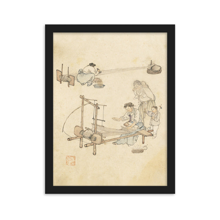 Weberei, Kim Hong-do - Poster im Rahmen Schwarz / 30×40 cm artlia