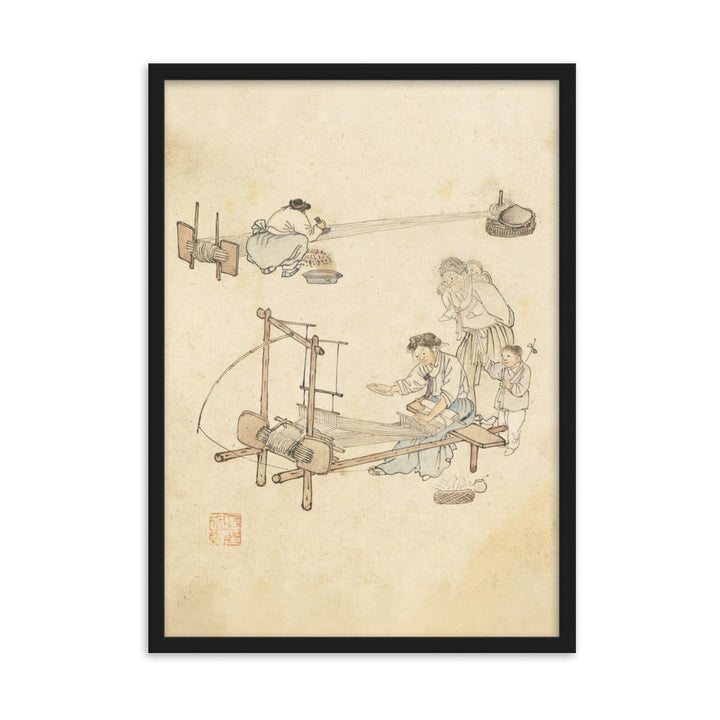 Weberei, Kim Hong-do - Poster im Rahmen Schwarz / 50×70 cm artlia