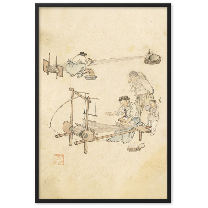 Weberei, Kim Hong-do - Poster im Rahmen Schwarz / 61×91 cm artlia