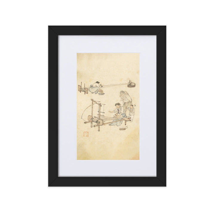 Weberei, Kim Hong-do - Poster im Rahmen mit Passepartout Schwarz / 21×30 cm artlia
