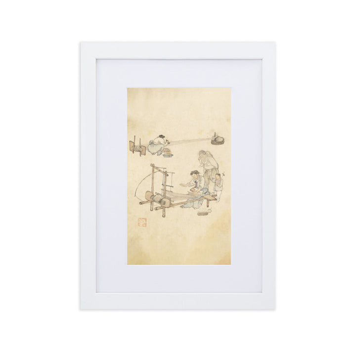 Weberei, Kim Hong-do - Poster im Rahmen mit Passepartout Weiß / 21×30 cm artlia