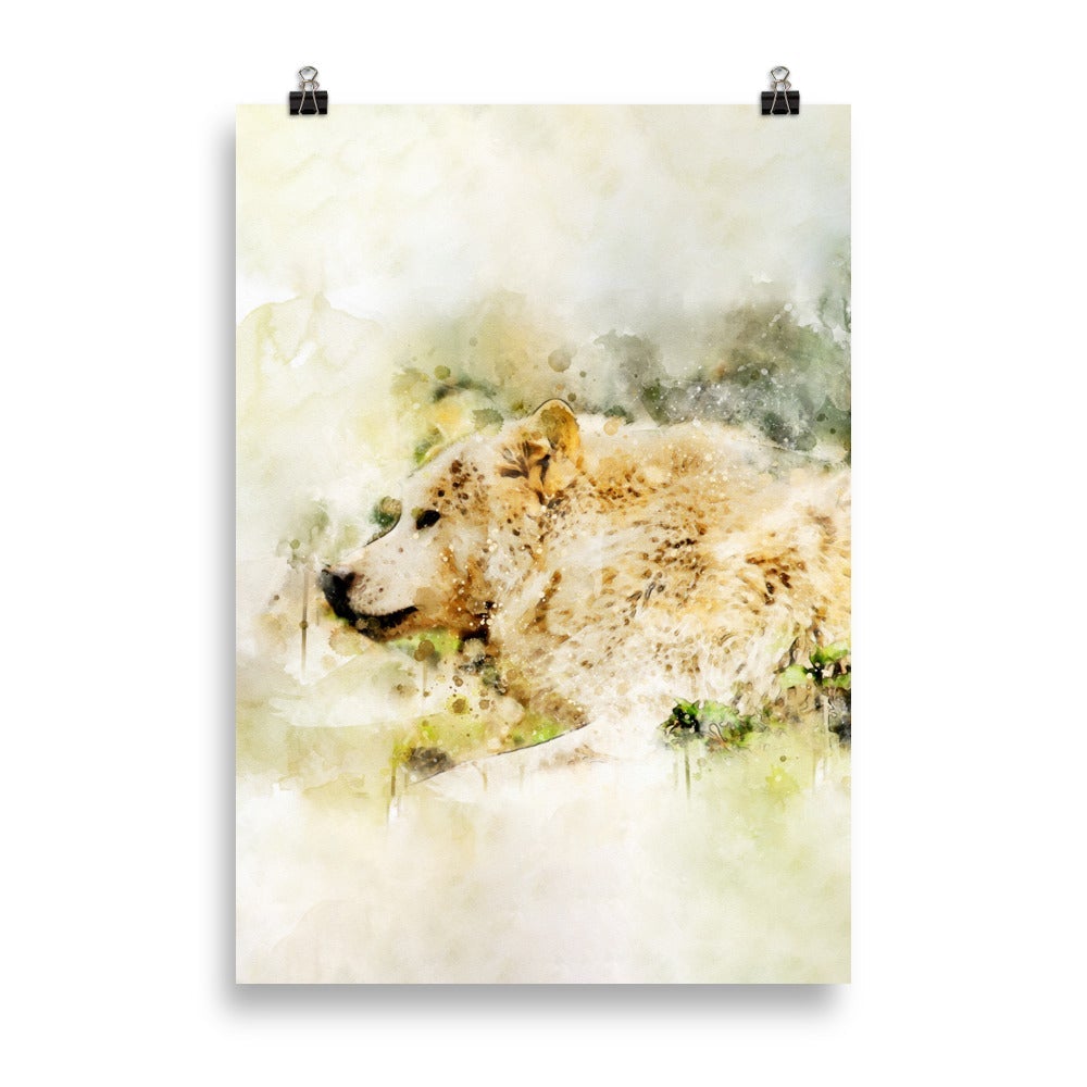 Poster - Aquarell Wolf 21×30 cm artlia